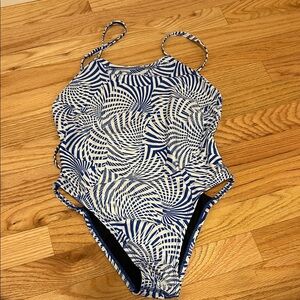 Jolyn Clothing Blue and White Swirl One Piece
